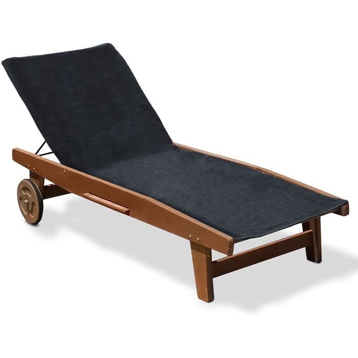 Serviette De Plage Marbella XXL 70x200cm - Capuche Anti-Glisse - 100% Coton - Pour Chaise Longue - Beautissu