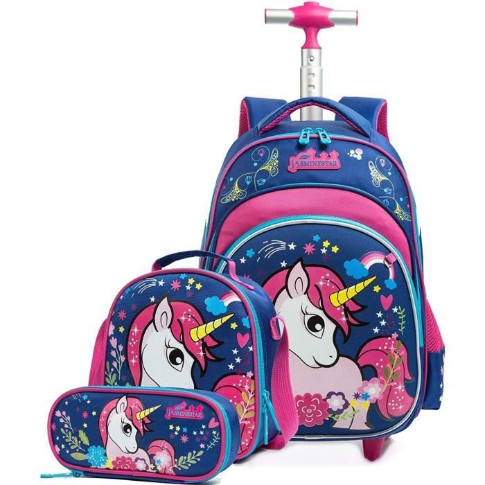 Cartable sales roulette licorne