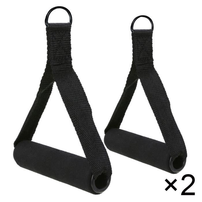 KYLIN SPORT 2 PCS de Poignées de Résistance Poignée de Tirage Musculation Accessoire pour Machine Smith Bande de Résistance Multi Station (Bleu Silicone, Mousqueton