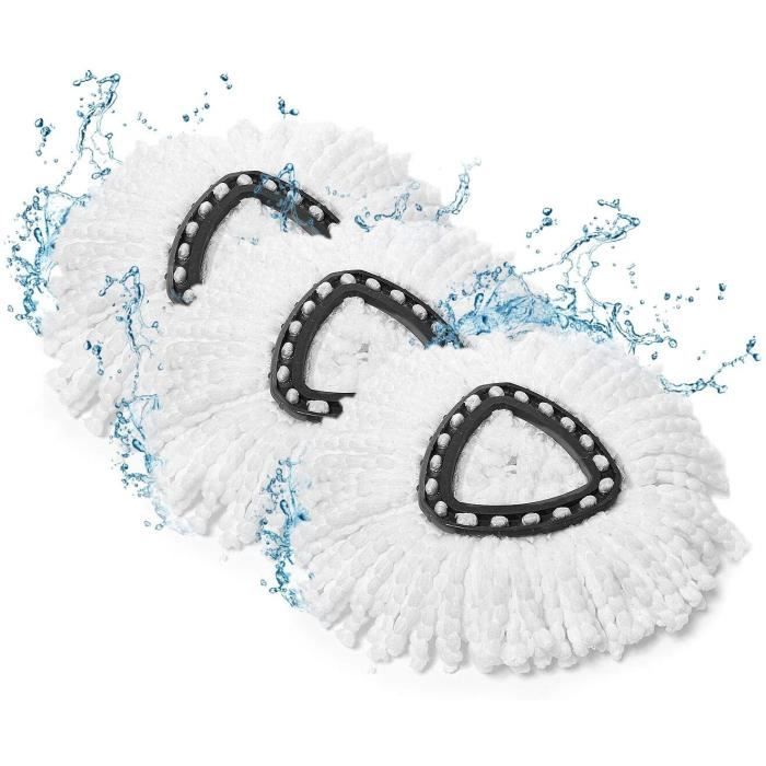 Lot De 3 Têtes De Rechange Pour Vileda Et O-Cedar Spin Mops - Microfibres Balai Serpillère