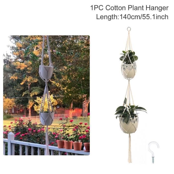 Macramé Plante Cintre Décoratif Pot De Fleur Titulaire Intérieur