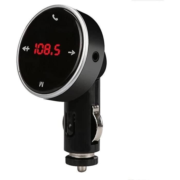 LED Emetteur FM Bluetooth 5.0 Auto Kit 2 Port de Voiture USB Musique 1A