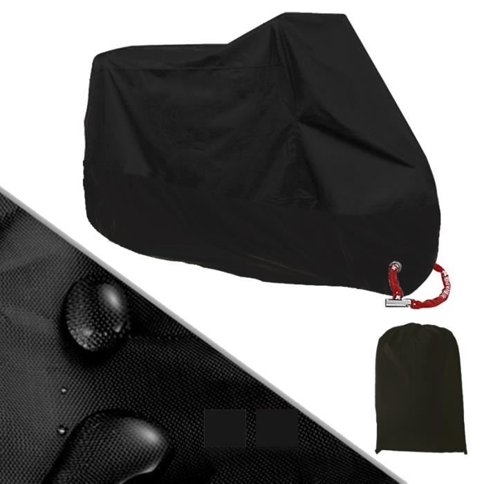 Bâche Moto Étanchée XXXL 265×105×133 Cm – Housse Hiver Renforcée Avec Bandes Réfléchissantes Pour Harley, Honda, Kawasaki, Suzuki