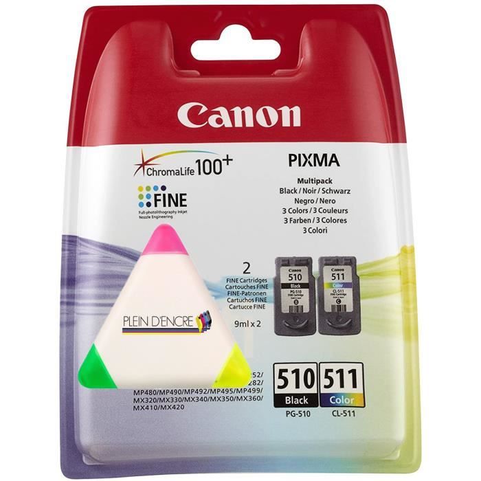 Cartouches D'encre Compatibles Canon MP282 - Lot PG510 XL + CL511 XL - Marque Encre4U - Neuf