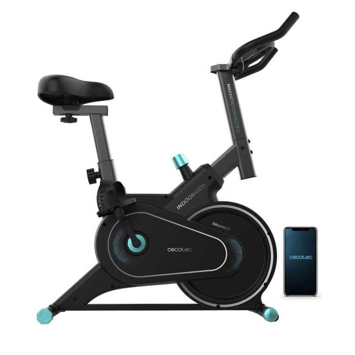 Cecotec Vélo dappartement Drumfit Indoor 4000 Magnetic Connected MagnetSystem pédalage fluide et naturel volant dinertie 4