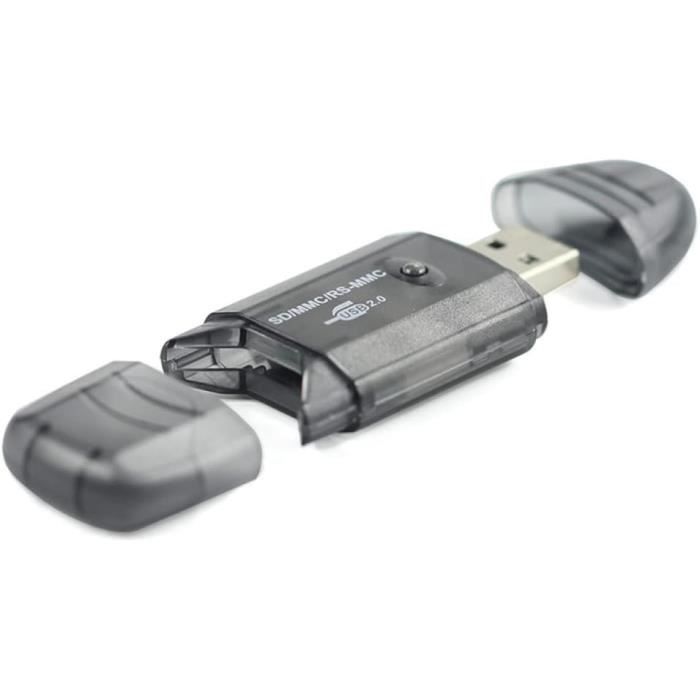 Adaptateur USB 2.0 Pour Carte Micro SD / TF - Lecteur Haute Vitesse - Compact Et Noir - Compatible Avec Ordinateurs Et Laptops