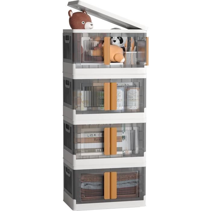 Lot De 6 Caisses De Rangement 40L - Avec Couvercle, Roulettes Et Poignées, Empilables, Couleur Anthracite