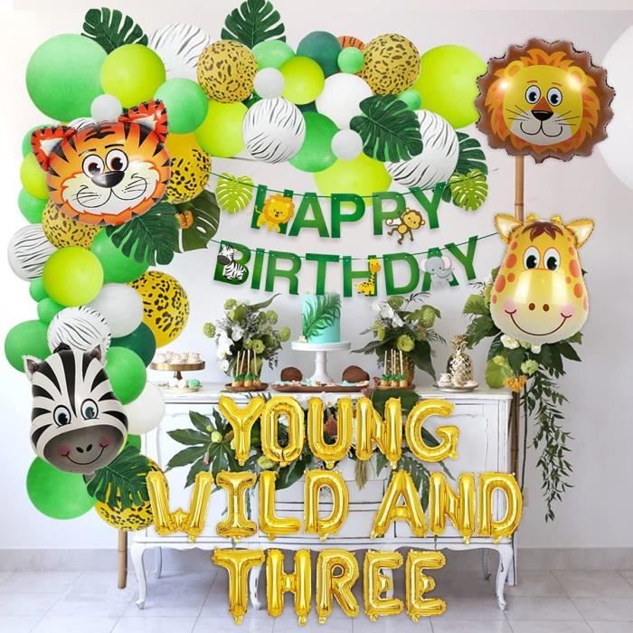 Nappe Anniversaire Jungl, Decoration Anniversaire Jungle Vaisselle