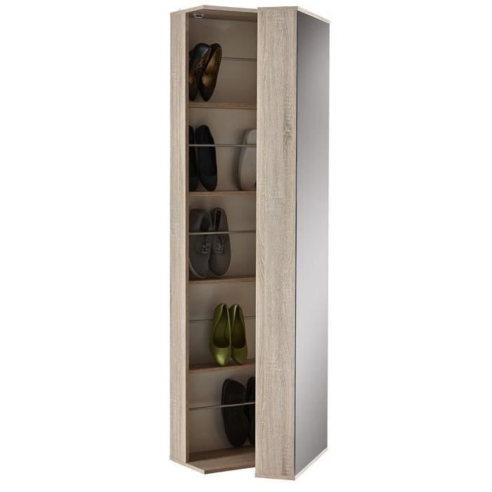 Armoire A Chaussures Avec Miroir Ballerina Chene Achat Vente
