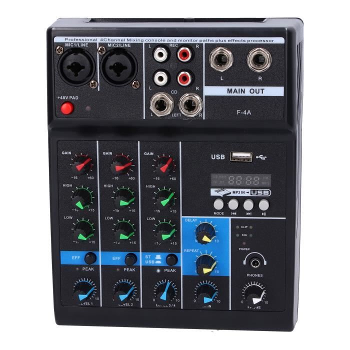 Carte Son F988 Pour Live - Mixeur Audio Bluetooth Avec Effets Vocaux, Reconnaissance Vocale, Batterie 1200 MAh, Type C