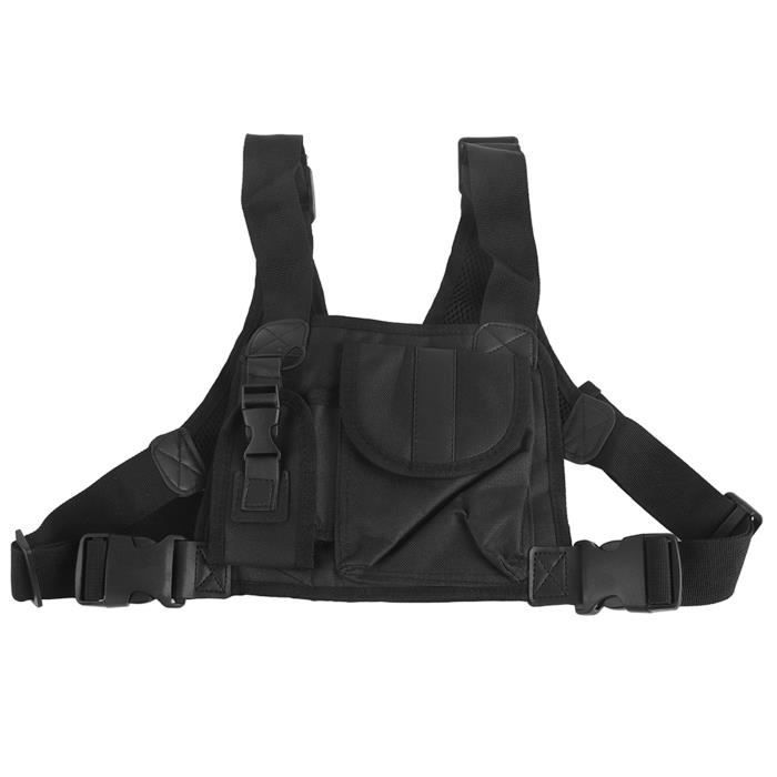 HYSHIKRA Support Radio Harnais De Poitrine Pour Talkie-Walkie - Sac Interphone Chasse Noir