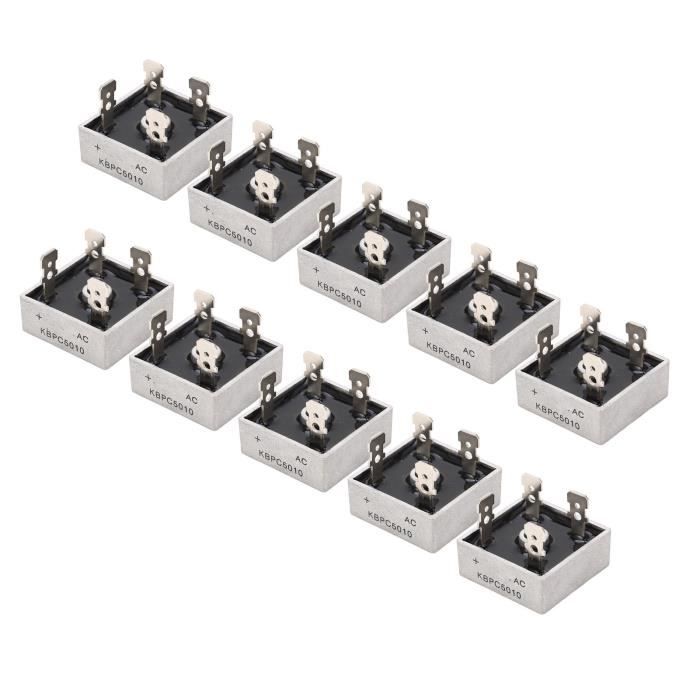 VGOL 10pcs Pont Redresseur KBU1010 1000V 10A - Diode Pont Monophasé Pour Circuits Électroniques
