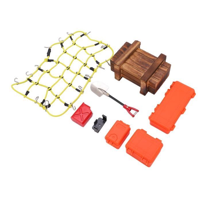 KEEDA Set Déco Bagages RC 1/10 : Mini Valises, Pelle Métal & Caisse Bois Pour Traxxas Axial