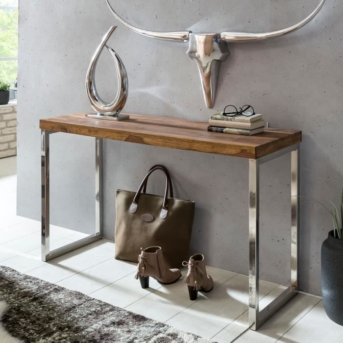 Table console en bois massif FineBuy 120x77x45cm - Design moderne - Capacité de charge maximale 50kg Table console en bois massif FineBuy 120x77x45cm - Design moderne - Capacité de charge maximale 50kg