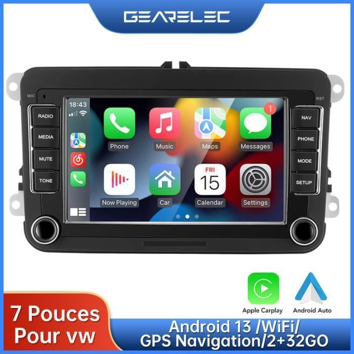 GEARELEC Autoradio 7 Pouces pour VW Android 13 avec CarPlay Android Auto GPS Navigation WiFi Bluetooth RDS