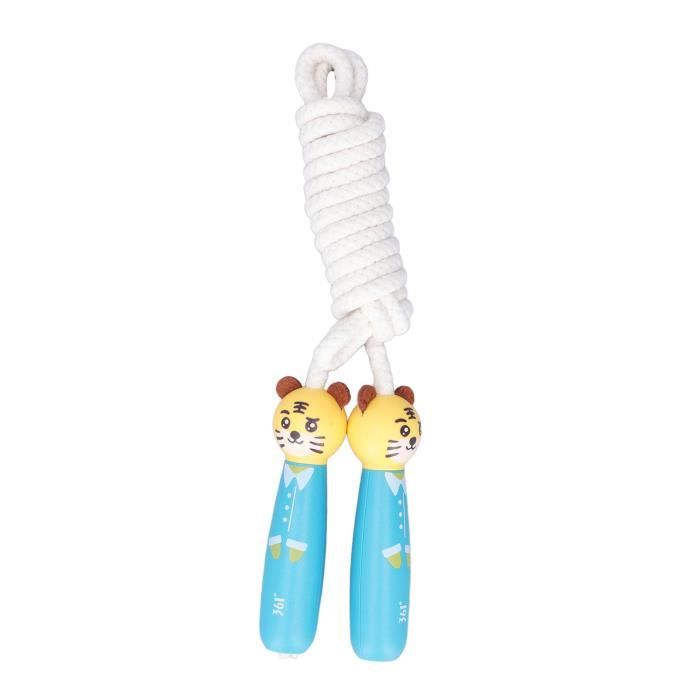 Corde à Sauter Enfants - Corde En Coton Réglable 300 Cm Avec Poignées En Bois - Motif Dessin Animé - Pour Jeu Et Fitness Dès 5 Ans