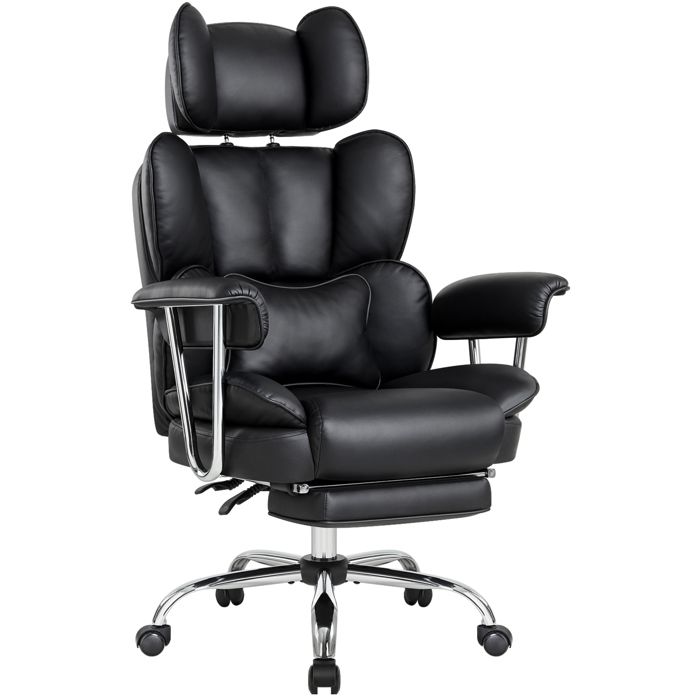 IWMH Chaise de Bureau ergonomique Fauteuil de Bureau en similicuir