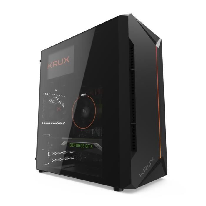 Boîtier PC KRUX Astro Cube Noir – Format Cube – Vitre latérale – Micro ATX Mini-ITX