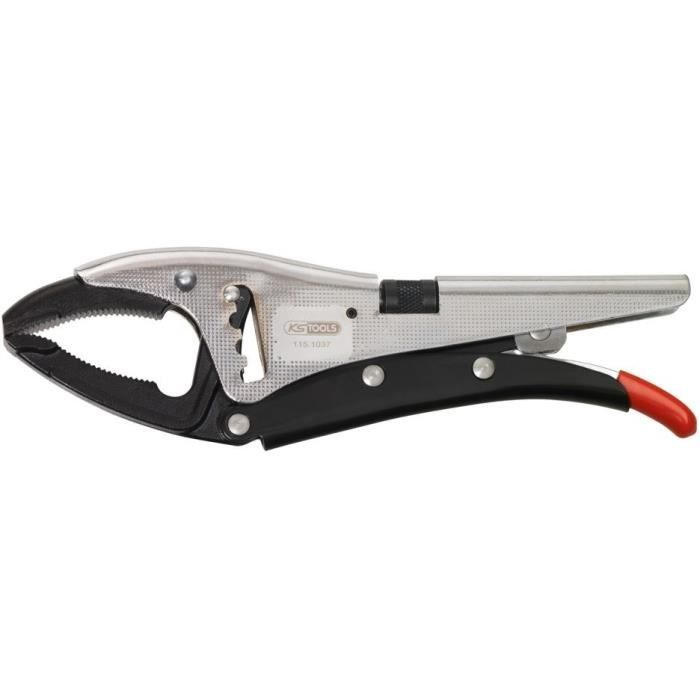 Pince étau à crémaillère 10'' . 250 mm à bec long KSTOOLS Mâchoires dentées Ouverture réglable