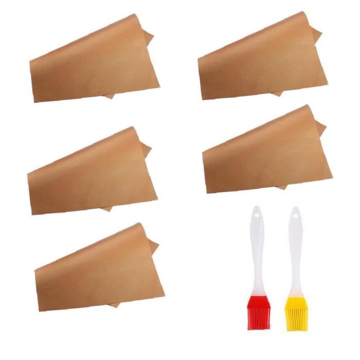 5 Tapis De Cuisson BBQ En Maille Inox - Réutilisables, Faciles à Nettoyer, Pour Grillades Extérieures