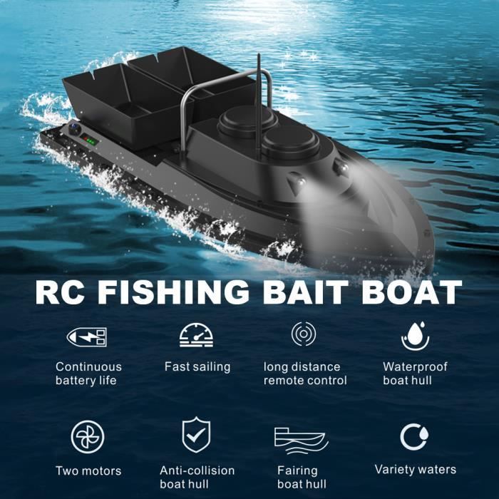 Neuf Bateau De Peche Rc Bateau Amorceur Bateau A Appats Anti Herbe Anti Vent 500m Prix Pas Cher Cdiscount