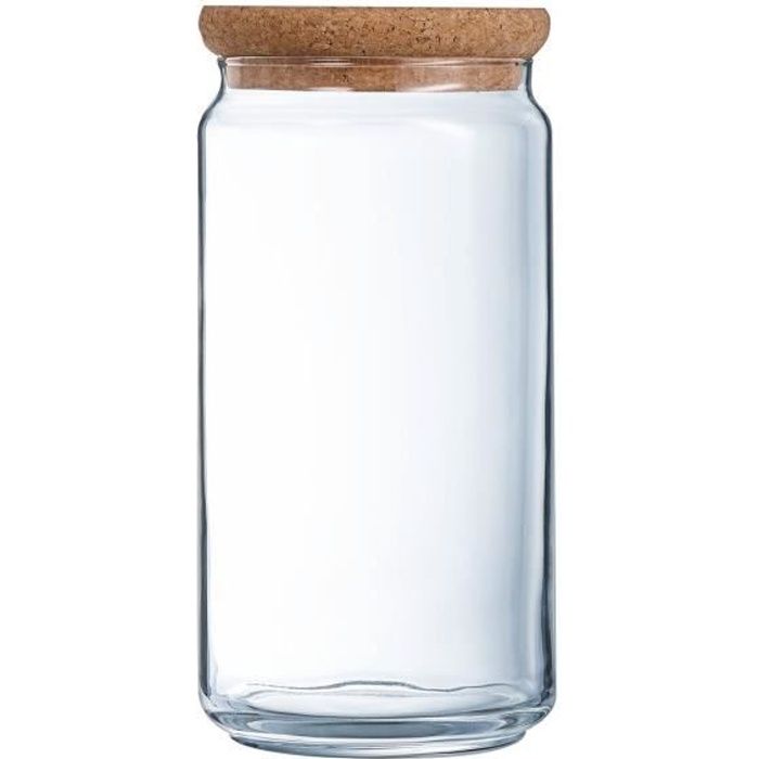 bocal 1.5l avec couvercle liège - pure jar cork - luminarc