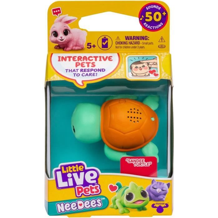 Lil' Needees MOOSE TOYS LITTLE LIVE PETS Animaux interactifs de poche avec sons et réactions Modèle de peluche aléatoire