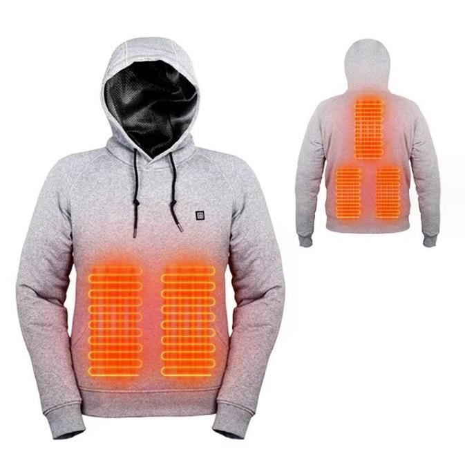 Manteau Chauffant Homme Veste Gilet Homme Femme Polaire Chauffante Hiver Travail Chasse Randonnee Vetement Chauffant Capuche gris Gris Cdiscount Pret a Porter