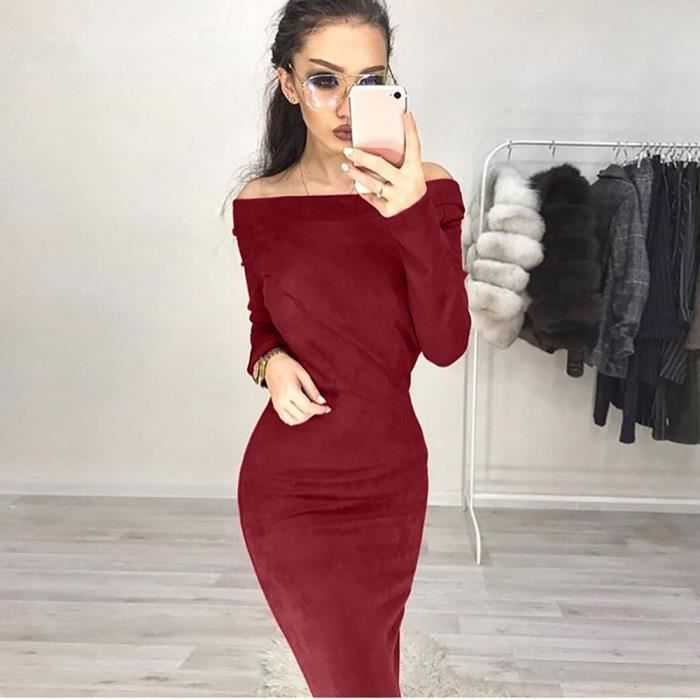 robe daim rouge