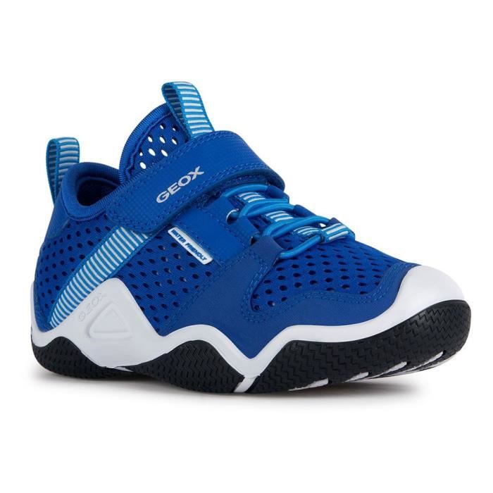 Basket GEOX Garçon Jr Wader Royal Sky Synthétique Lacets