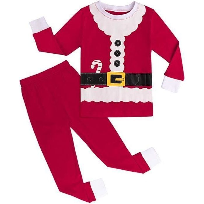 Funmoon Fille Bebe Pyjama Pere Noel Enfant L Hiver Carnaval Ensemble Costume Rouge Rouge Cdiscount Pret A Porter