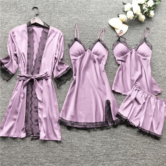 Ensemble Robe De Chambre Et Nuisette Marks & Spencer - Rayé Crème - Taille 8-10 - Neuf Avec étiquettes