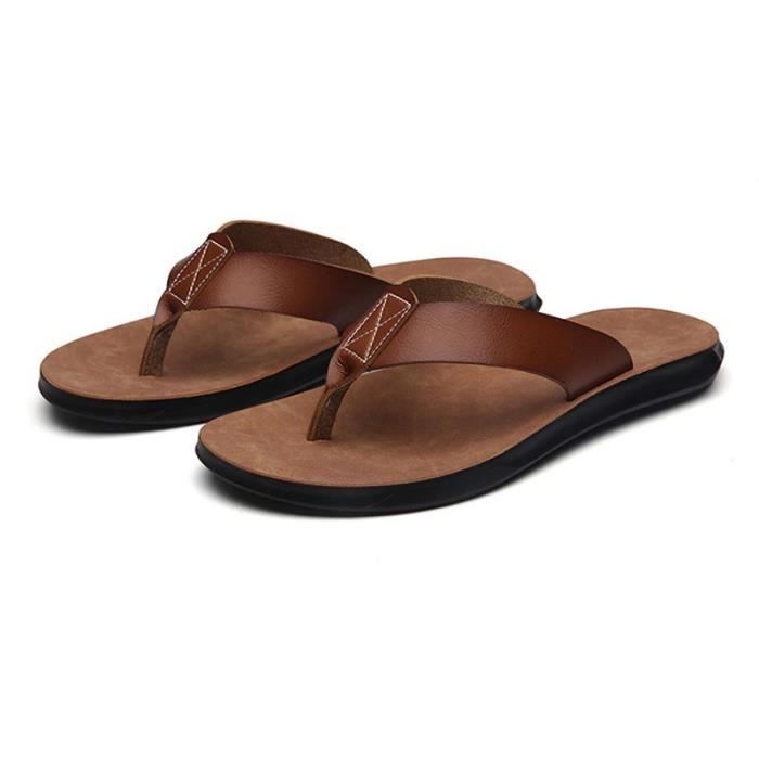 Tong cuir homme marque discount