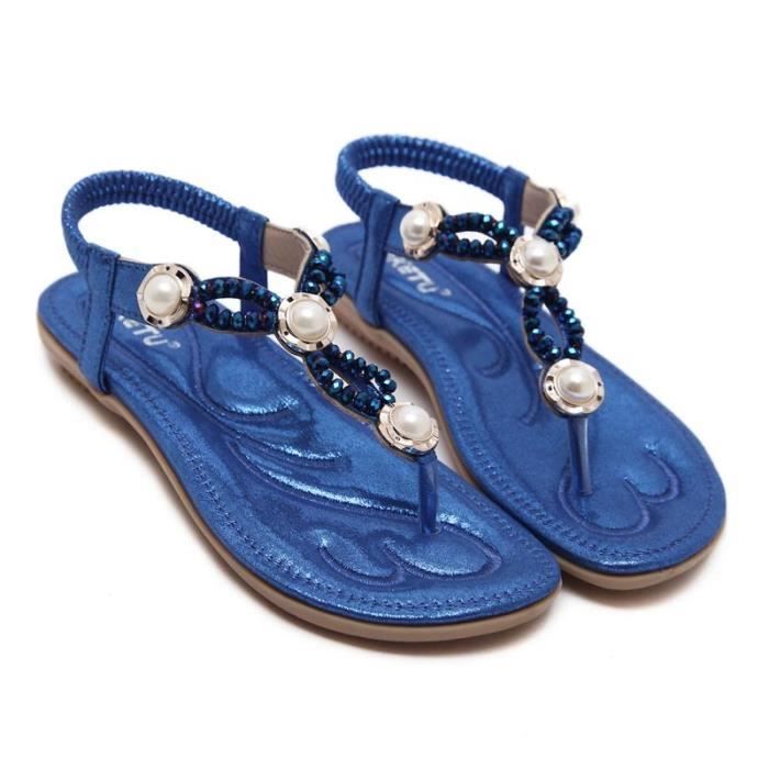 Sandales Femme Tressées Bohème – Chaussures De Plage Plates Élégantes, Flip Flops Herringbone Clip Toe Confortables Et Stylées