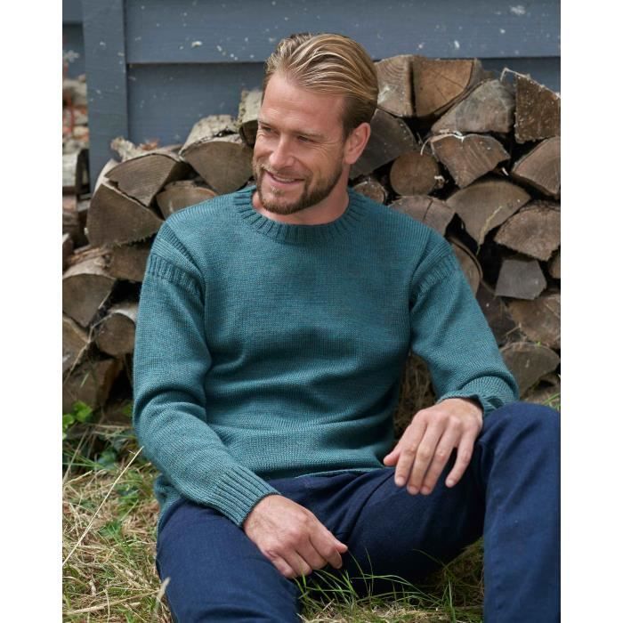 Pull Homme En Polaire VERAVANT - Manches Longues, Encolure Ronde, Poche Zip Sur Manche - Taille S à XL