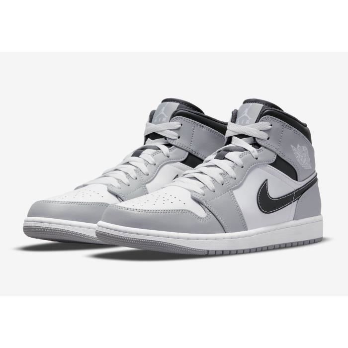 Baskets Air JordanX 1 Mid Retro Light Smoke Grey 554724 078 AJ1 Homme Femme Chaussures Air Jordan Taille 41 Style 1 Cdiscount Chaussures