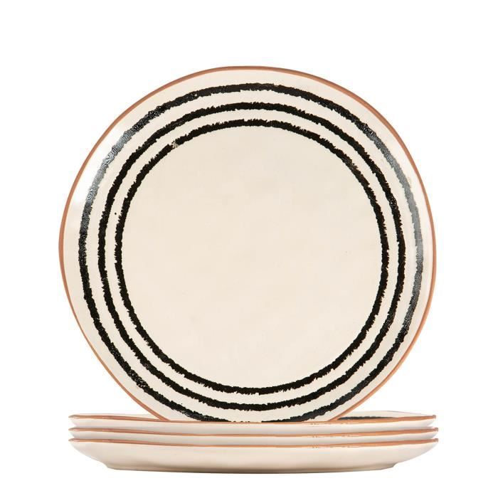 Set De 6 Assiettes à Dîner Carrées 26cm En Céramique Blanche - Micro-ondes, Lave-Vaisselle Et Four
