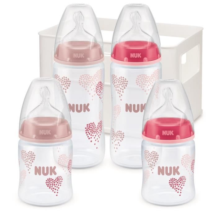 Nuk Set First Choice 4 Biberons 1 Casier Fille Cdiscount Puericulture Eveil Bebe