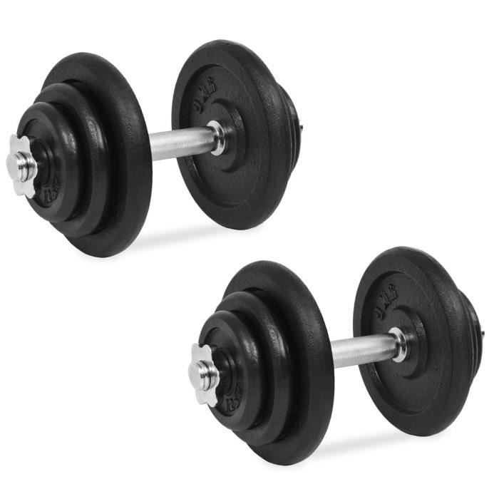 Ensemble d'haltères Kit haltères musculation Poids ajustable 18 pcs 40 kg  Fonte - Cdiscount Sport