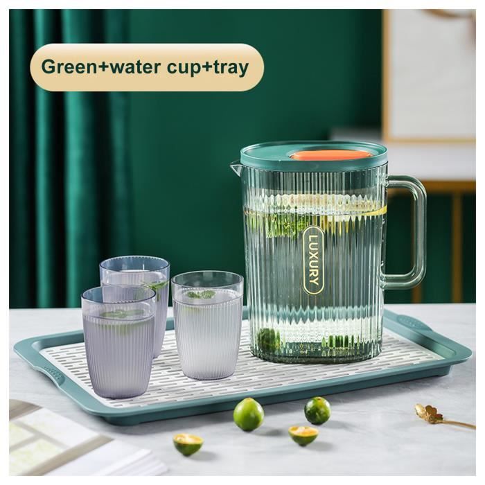 Carafe En Plastique, Pichet à Eau De 1,2 L Avec Couvercle, Carafe