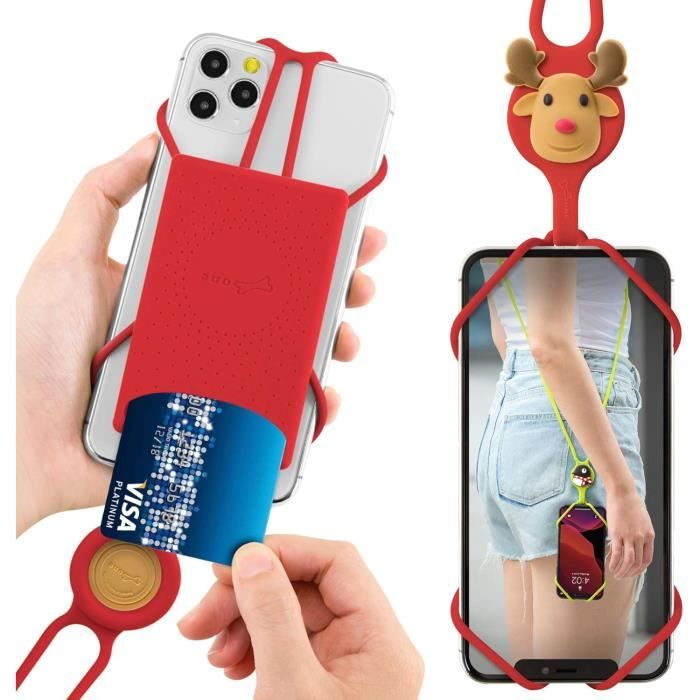 2 Cordons De Téléphone Tour De Cou – Collier Portable Réglable, Nylon, Pour Smartphone, Cartes, Clés (Noir + Vert)