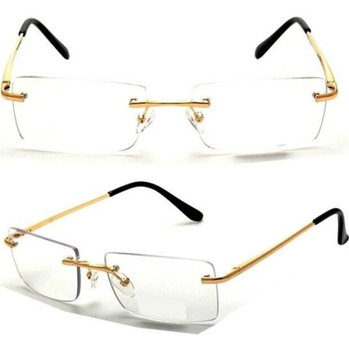 Lunettes Vue Transparent Or Argent Rectangle Pilote Luxury Carr