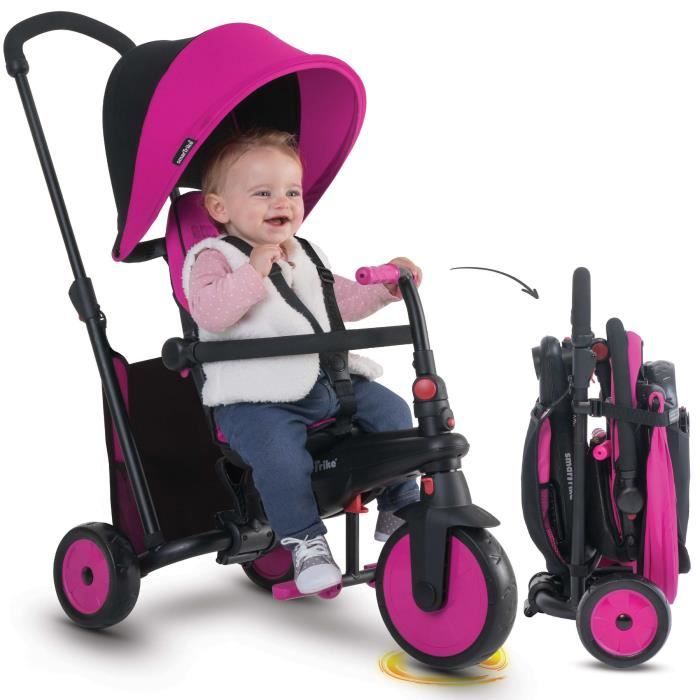 SmarTrike tricycle pliant évolutif 6 en 1 smarTfold 300+ rose pour bébé