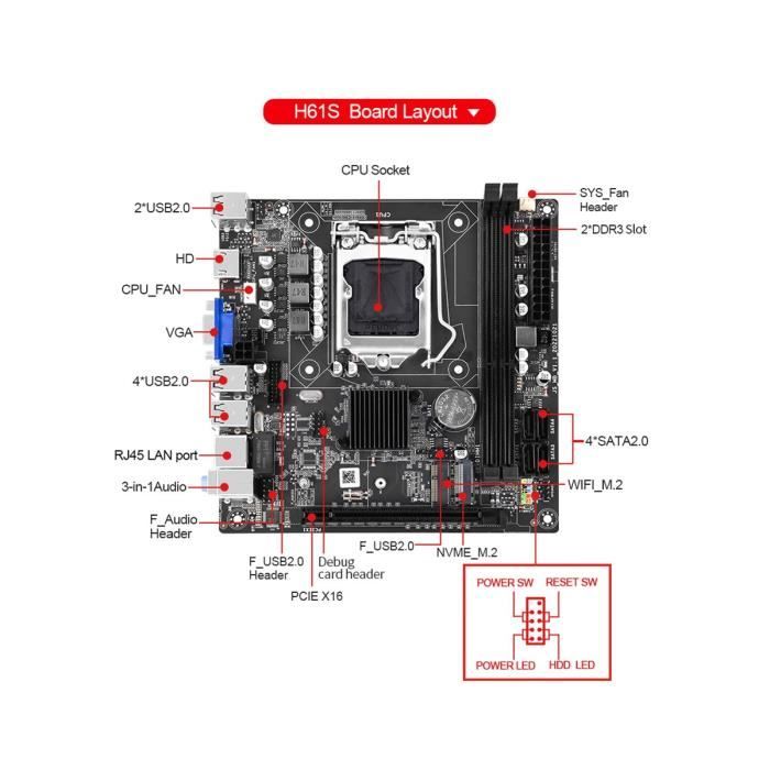 Carte Mère HP Dv6-6051SF Avec Processeur I3 – Fonctionnelle (occasion)
