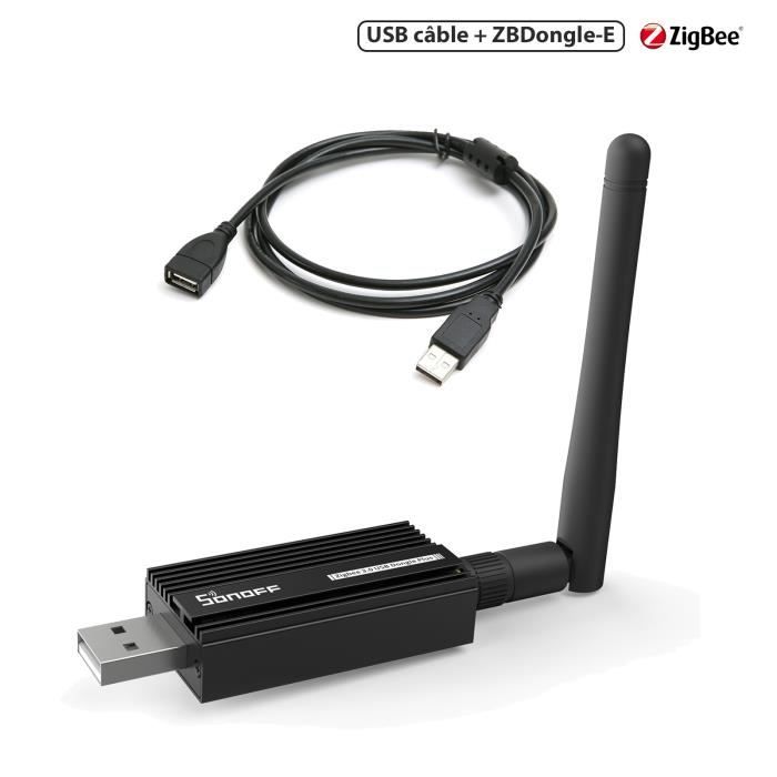 SONOFF ZBDongle-E Clé USB Plus avec câble d'extension Analyseur de passerelle ZigBee 3.0 ZHA Zigbee2MQTT Pré-flashé comme routeur