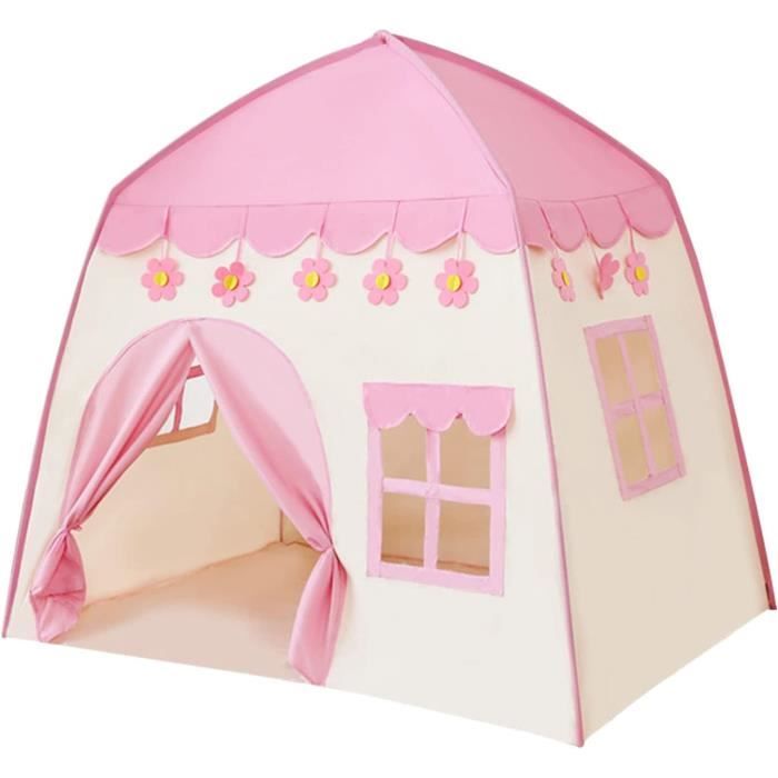 Tente Tipi Enfant 130x100x130cm - Château Princesse Pour Jeu Intérieur/extérieur - Cadeau Anniversaire