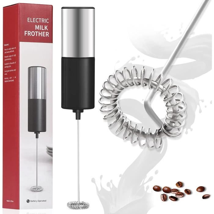 AONCO Mousseur à Lait électrique, Fonctionnant sur Batterie Acier