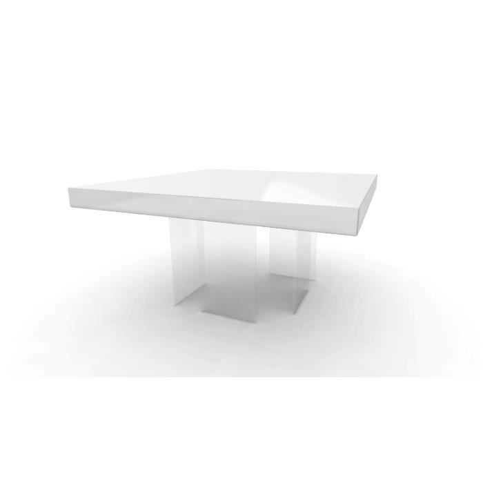 Table De Salle A Manger Carree Crystalline Avec Pied En Verre Achat Vente Table A Manger Seule Table De Salle A Manger Car Cdiscount