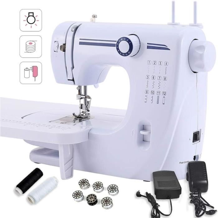 Outbit Machine à Coudre Portable Pour Débutants - 14 Points Multifonctionnelle Électrique Avec Pédale, Idéale Pour Adultes Et Enfants