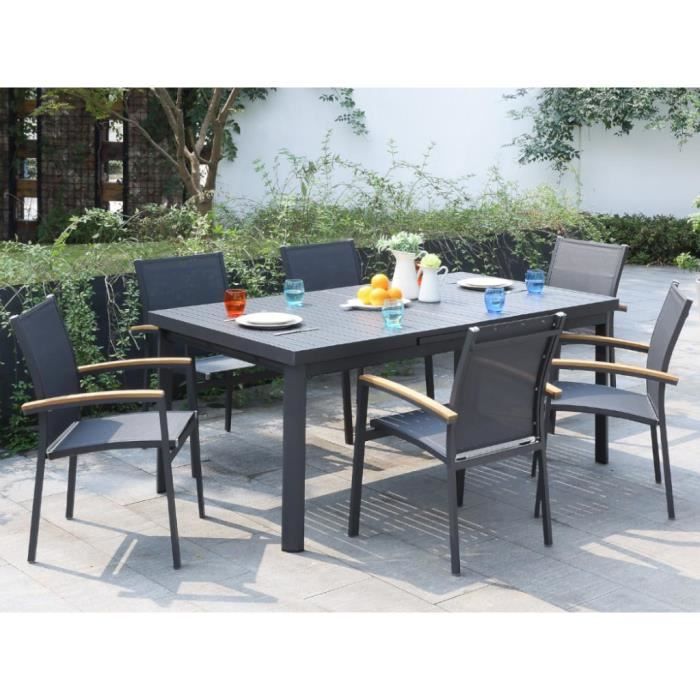 Ensemble table et chaises de jardin en aluminium - NAURU